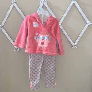 6-9 month Pink hoodie with matching leggings. Duck Duck goose brand